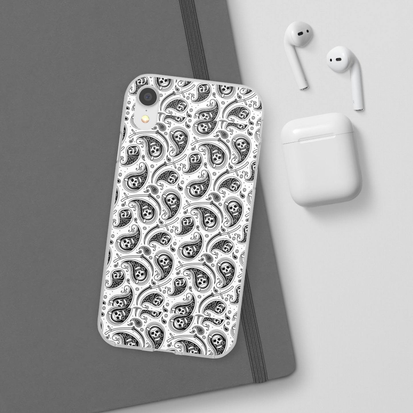 Skull Paisley Pattern Phone Case TPU Soft Flexi Case for iPhones