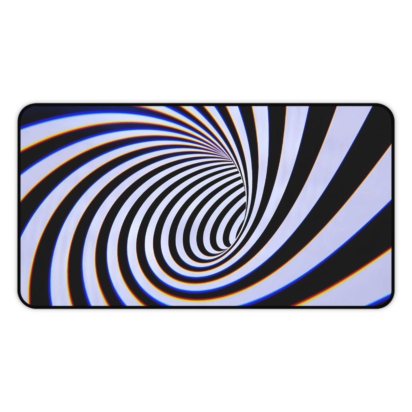 Hypnotic Black White Spiral Desk Mat | Optical Illusion Mousepad