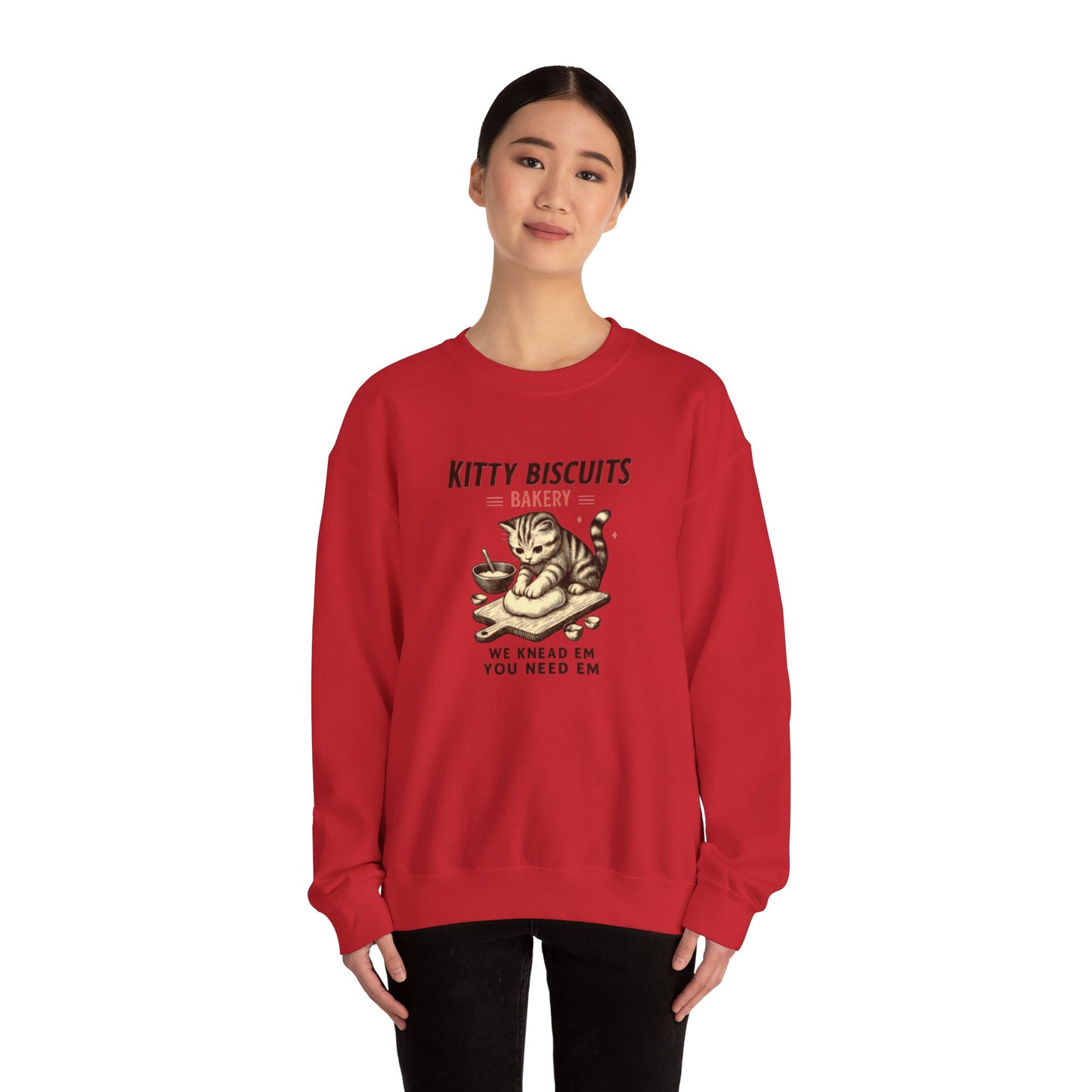 Kitty Biscuits Bakery Unisex Heavy Blend™ Crewneck Sweatshirt, Cozy Gift Idea