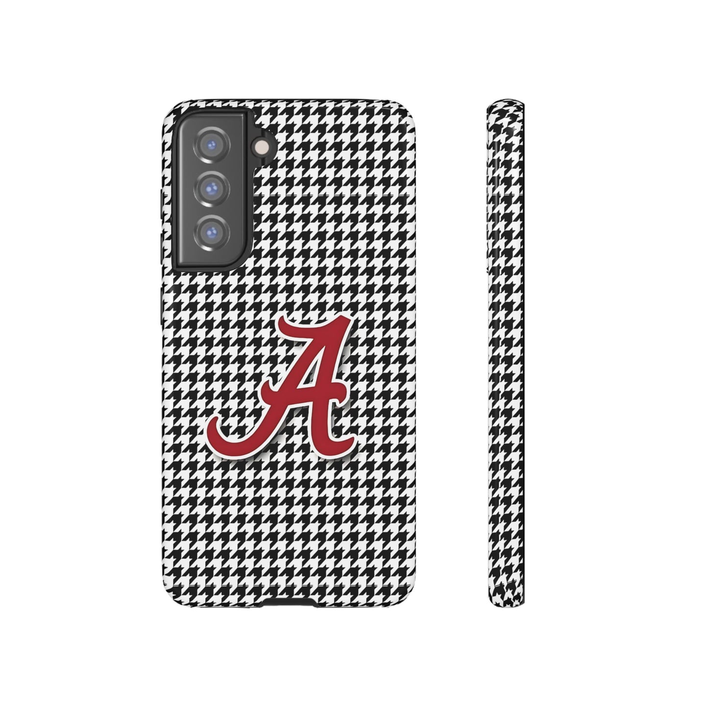 Alabama Houndstooth Phone Case, Tough Cases, College RTR Fan Gear, Initial A