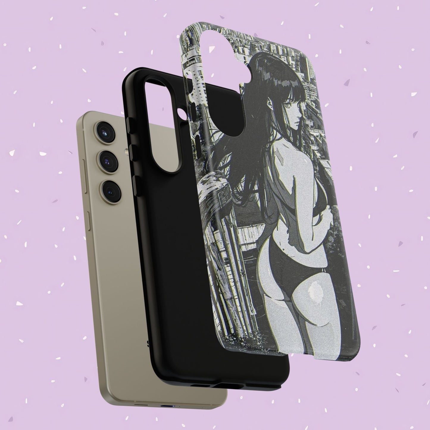 Tough Phone Case, Anime Manga Girl Bikini Design, iPhone, Galaxy, Google Pixel, Hentai Ecchi Art