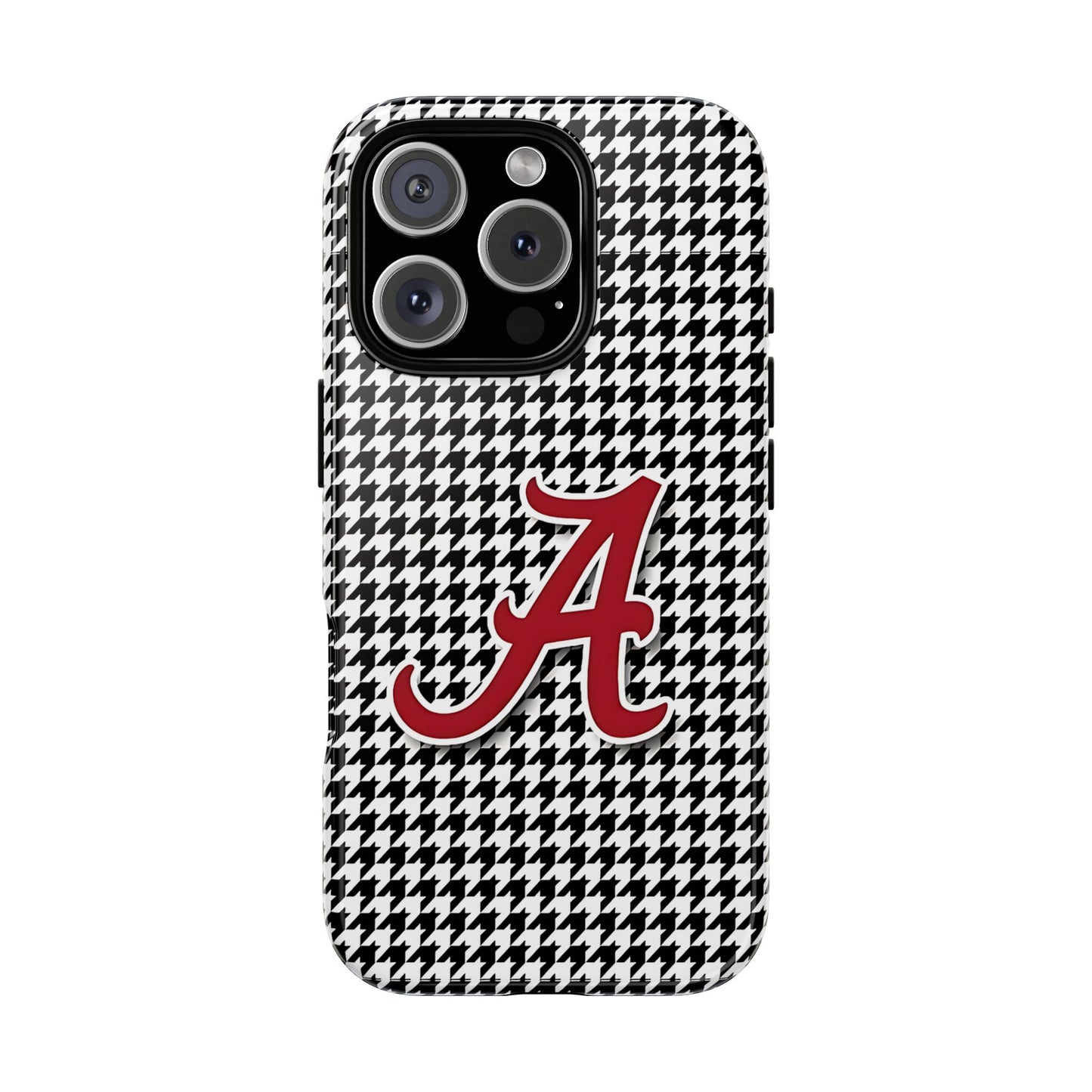 Alabama Houndstooth Phone Case, Tough Cases, College RTR Fan Gear, Initial A