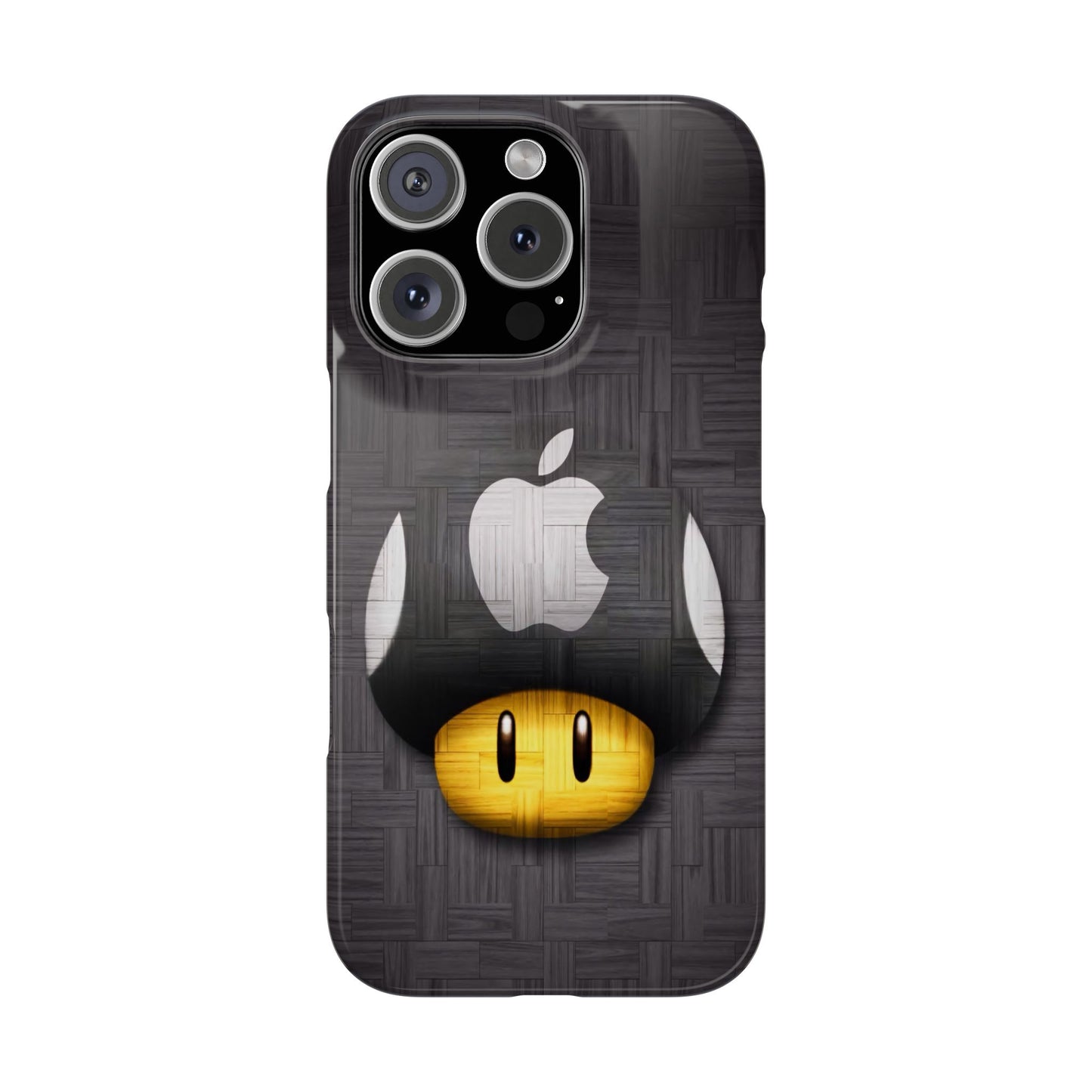 Mushroom Apple Slim Phone Case for iPhone Cute Gamer Phone Accessory, Kids Gift