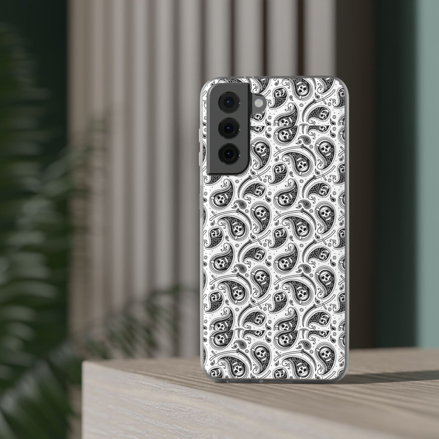 Skull Paisley Pattern Phone Case TPU Soft Flexi Case for iPhones