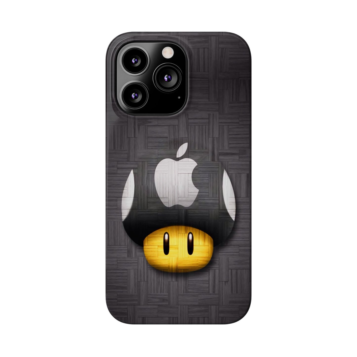 Mushroom Apple Slim Phone Case for iPhone Cute Gamer Phone Accessory, Kids Gift