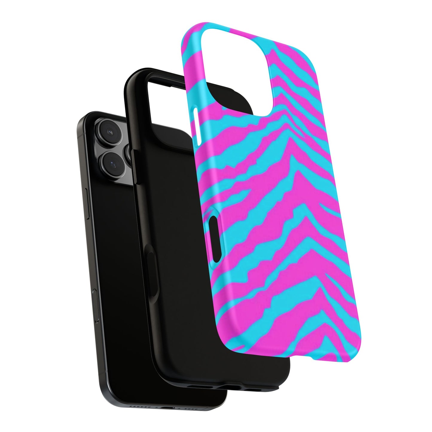 Animal Print Hot Pink And Teal Tough Case for iPhone, Galaxy and Google Pixel