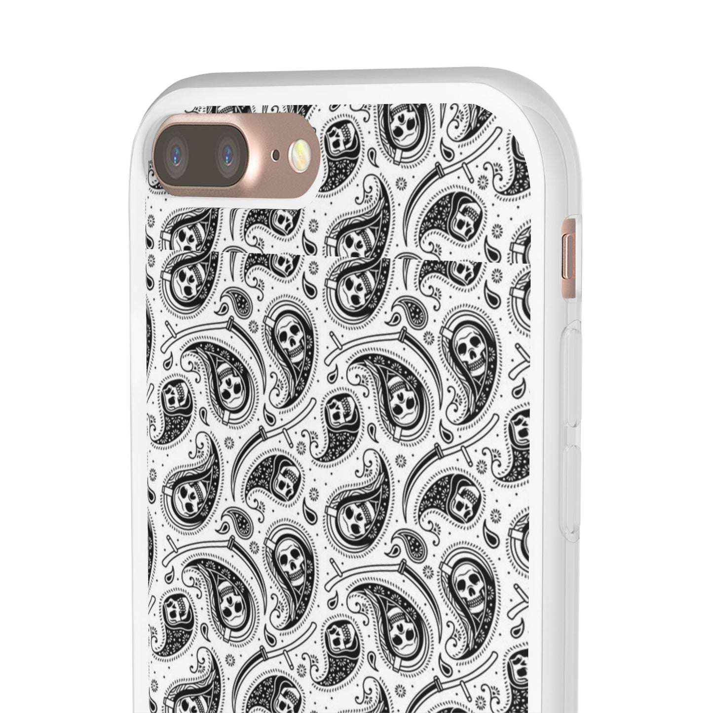 Skull Paisley Pattern Phone Case TPU Soft Flexi Case for iPhones