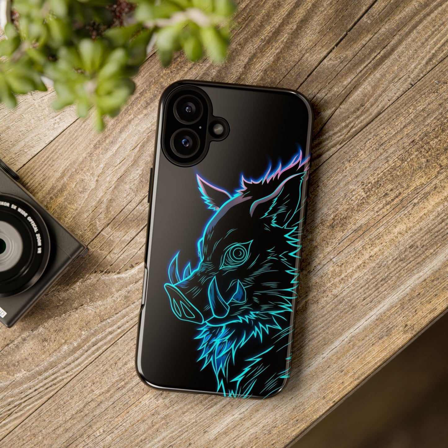 Tough Cases For iPhone, Galaxy, Anime Hashibira Beast Slayer Neon Design
