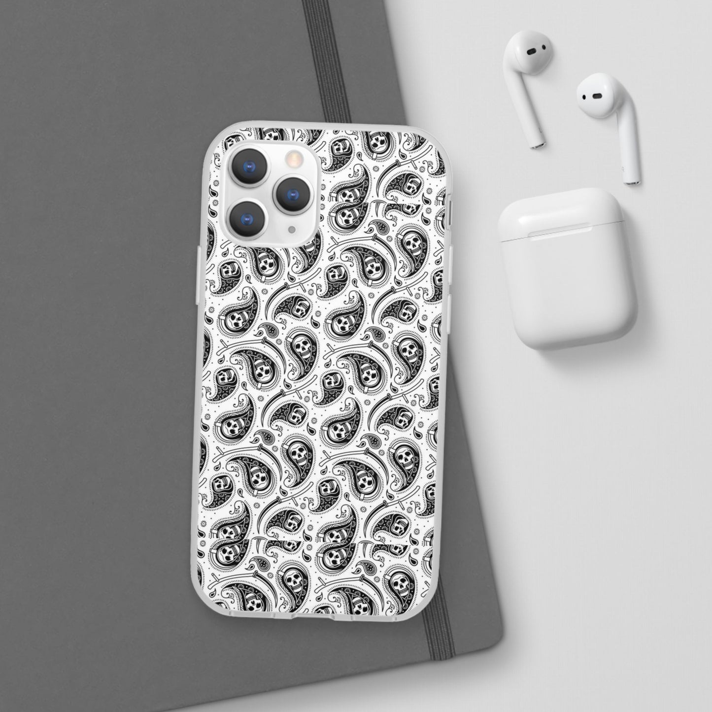 Skull Paisley Pattern Phone Case TPU Soft Flexi Case for iPhones
