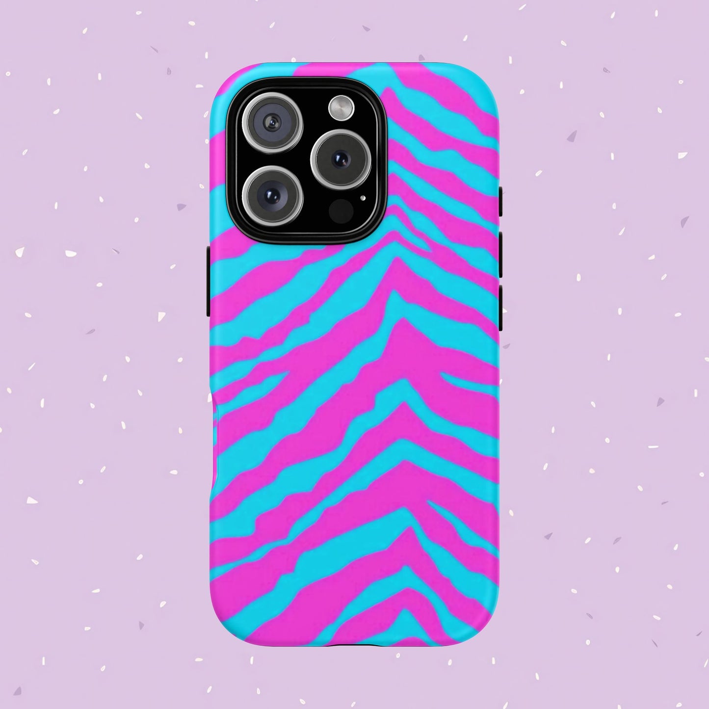 Animal Print Hot Pink And Teal Tough Case for iPhone, Galaxy and Google Pixel