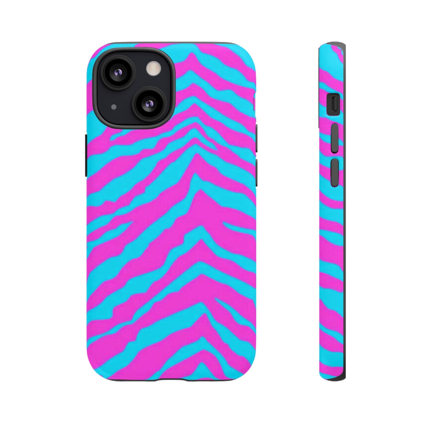 Animal Print Hot Pink And Teal Tough Case for iPhone, Galaxy and Google Pixel