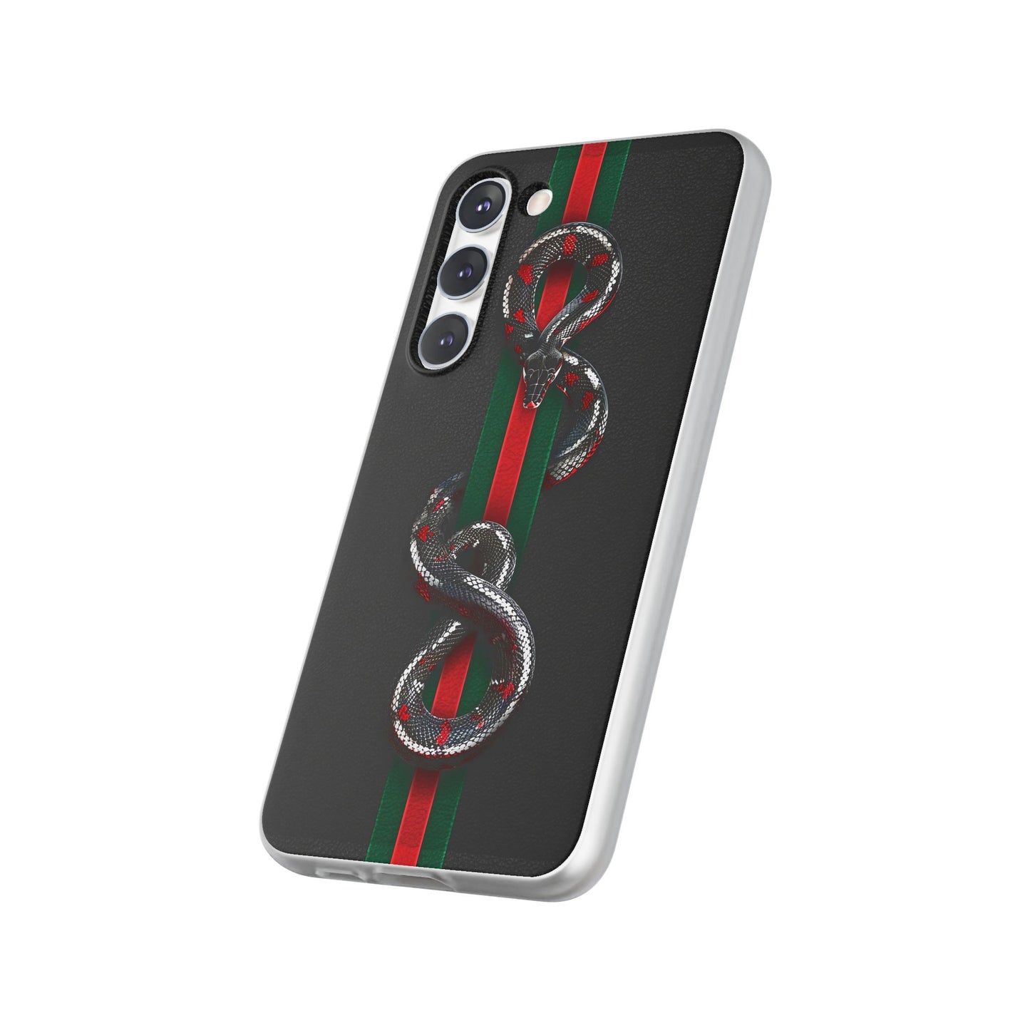 Green and Red Stripes Snake TPU Flexi Cases For iPhones And Samsung Galaxy