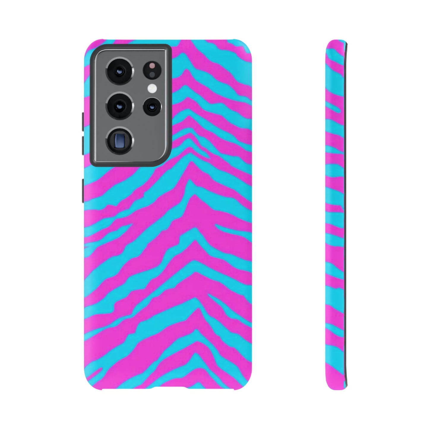 Animal Print Hot Pink And Teal Tough Case for iPhone, Galaxy and Google Pixel