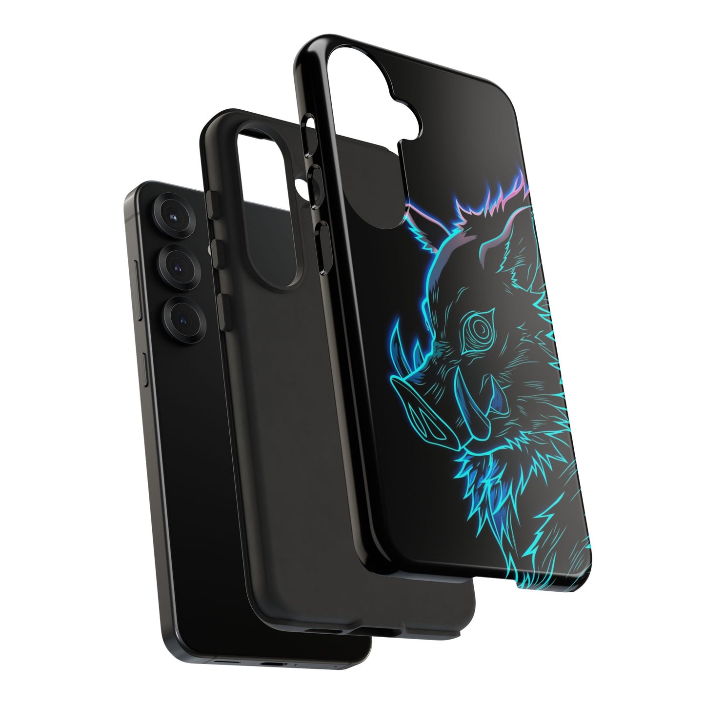 Tough Cases For iPhone, Galaxy, Anime Hashibira Beast Slayer Neon Design