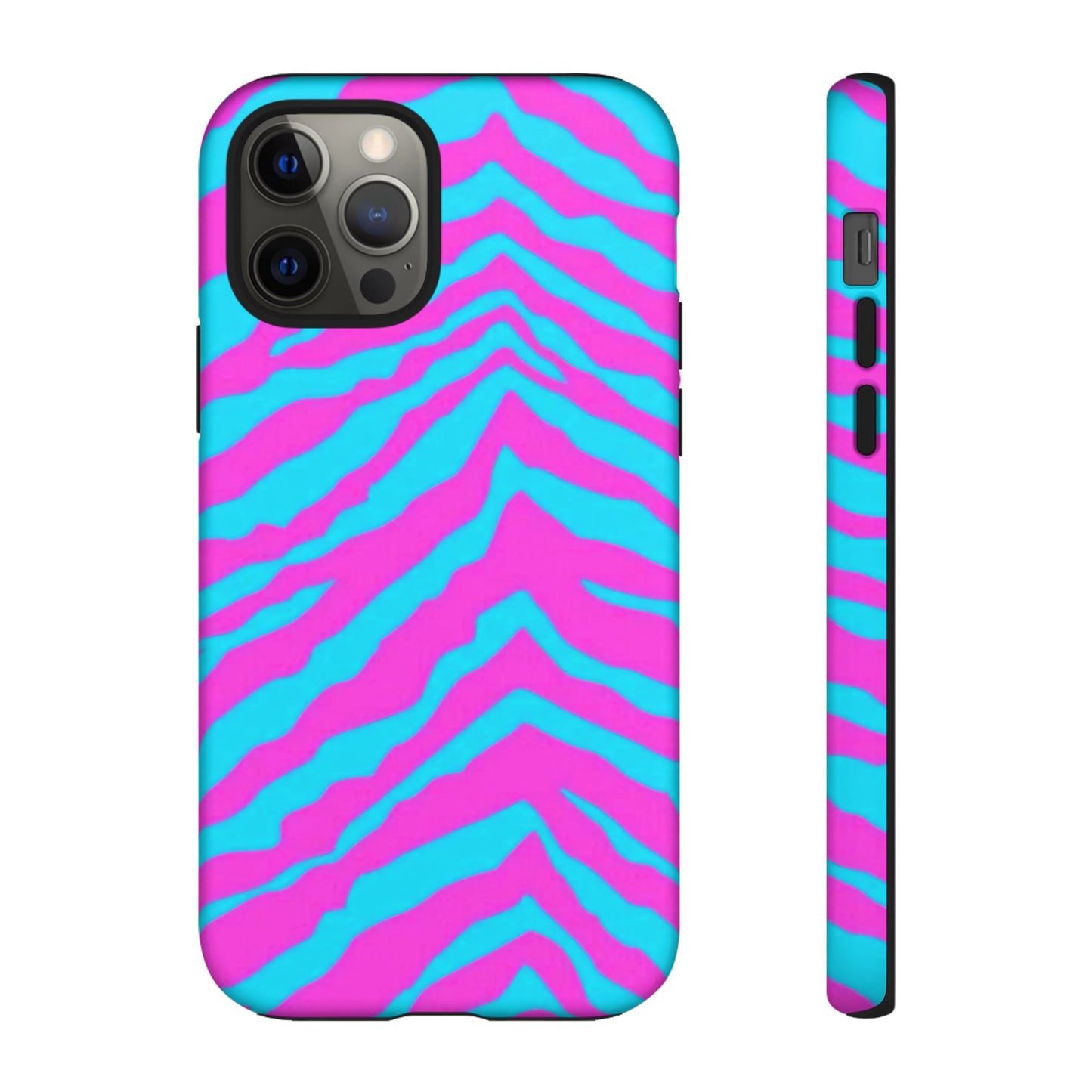Animal Print Hot Pink And Teal Tough Case for iPhone, Galaxy and Google Pixel
