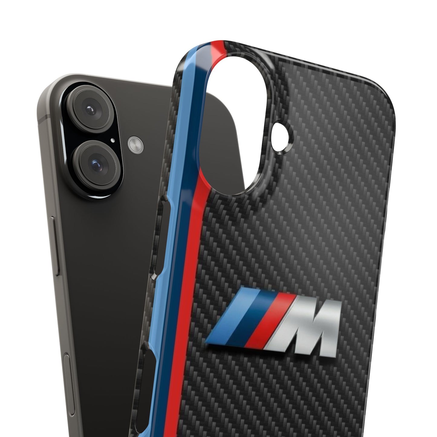 Black iPhone Slim Case, Blue And Red Stripes, BMW M Series