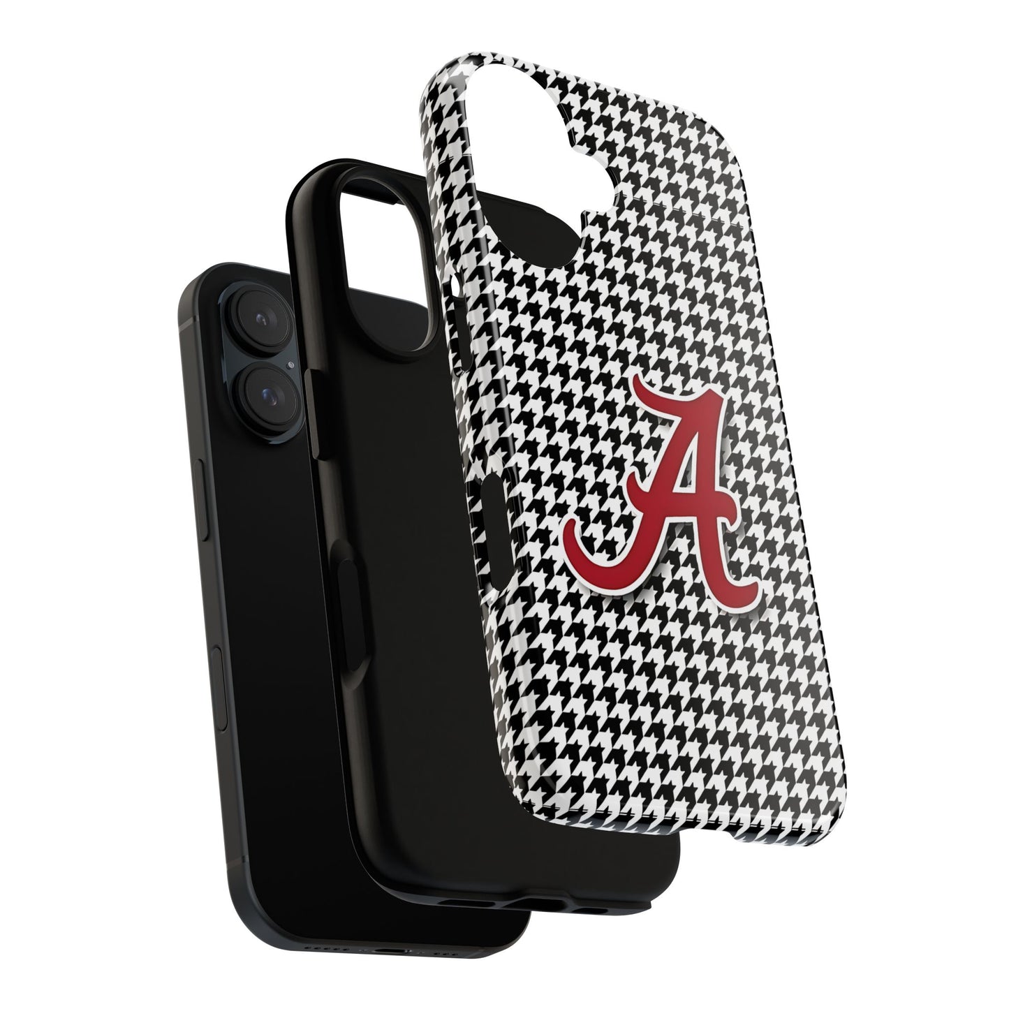 Alabama Houndstooth Phone Case, Tough Cases, College RTR Fan Gear, Initial A