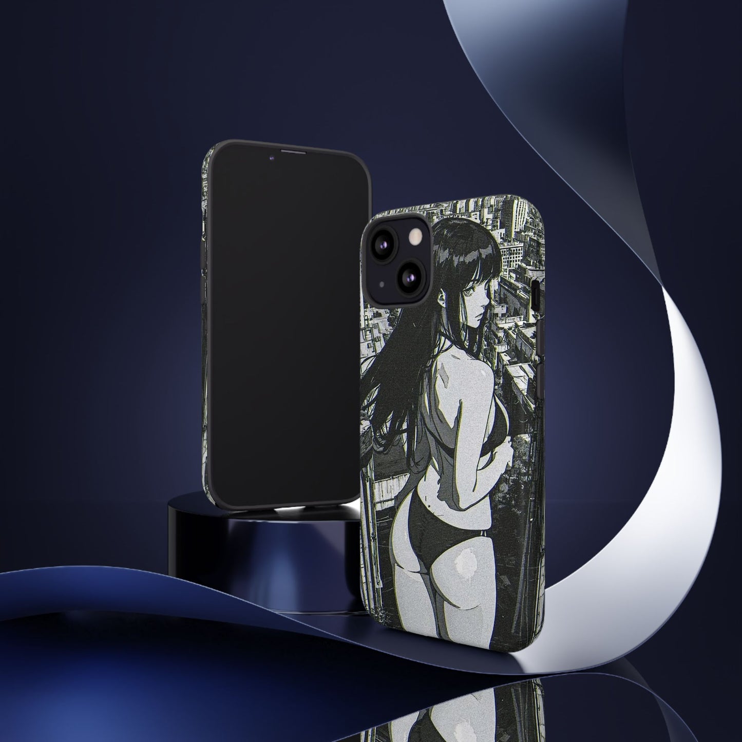 Tough Phone Case, Anime Manga Girl Bikini Design, iPhone, Galaxy, Google Pixel, Hentai Ecchi Art