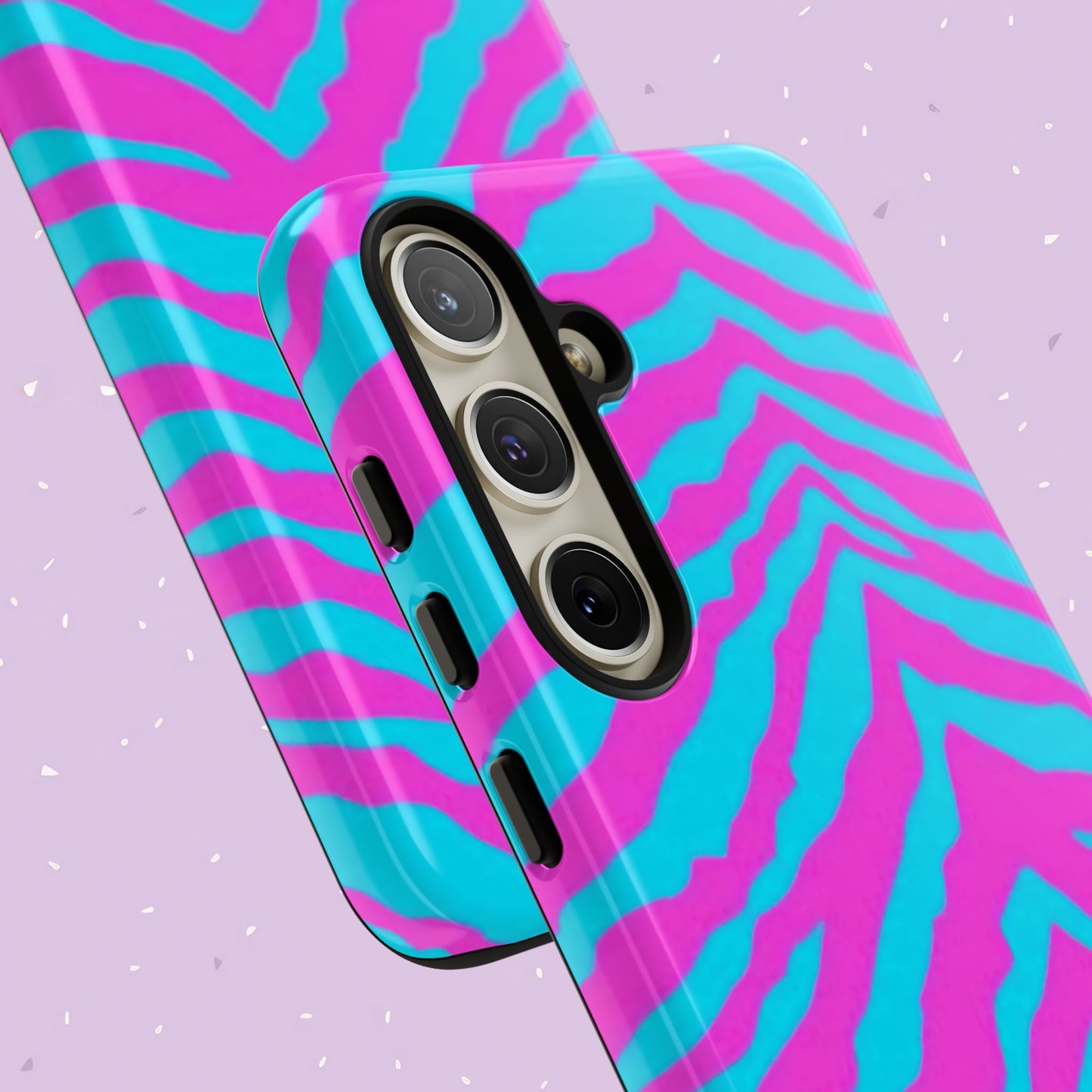 Animal Print Hot Pink And Teal Tough Case for iPhone, Galaxy and Google Pixel