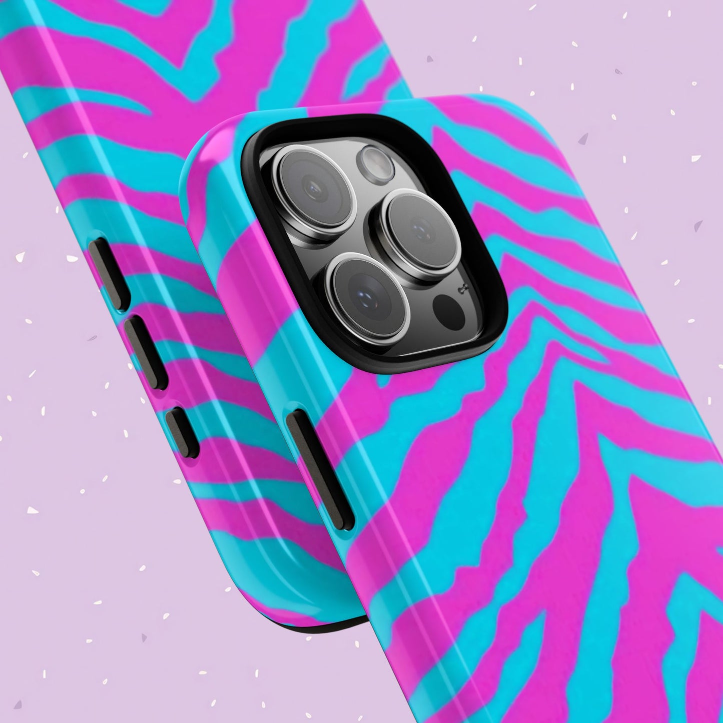 Animal Print Hot Pink And Teal Tough Case for iPhone, Galaxy and Google Pixel