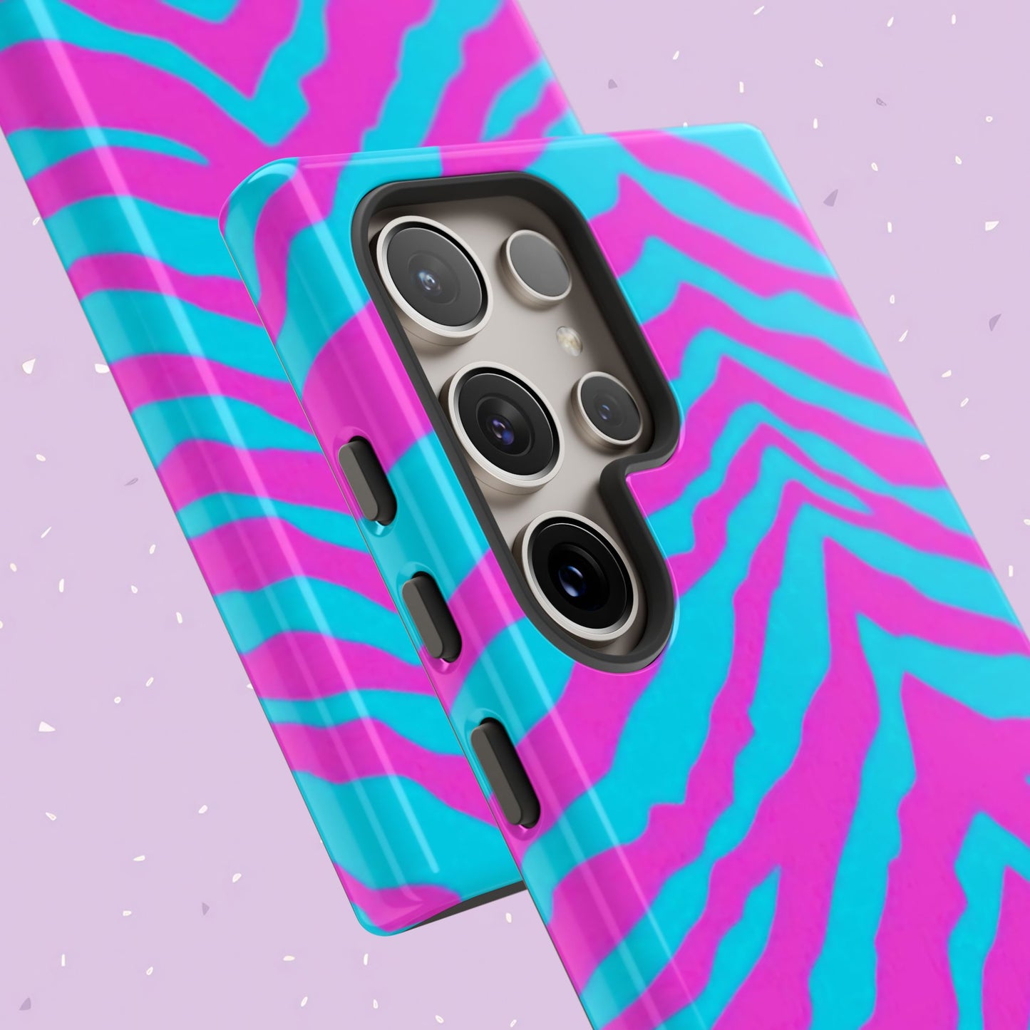 Animal Print Hot Pink And Teal Tough Case for iPhone, Galaxy and Google Pixel