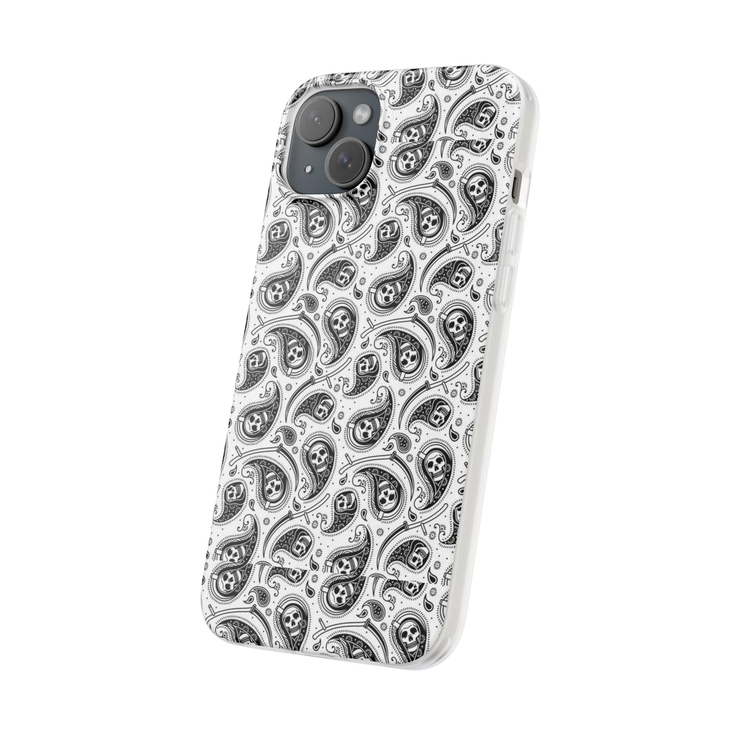 Skull Paisley Pattern Phone Case TPU Soft Flexi Case for iPhones