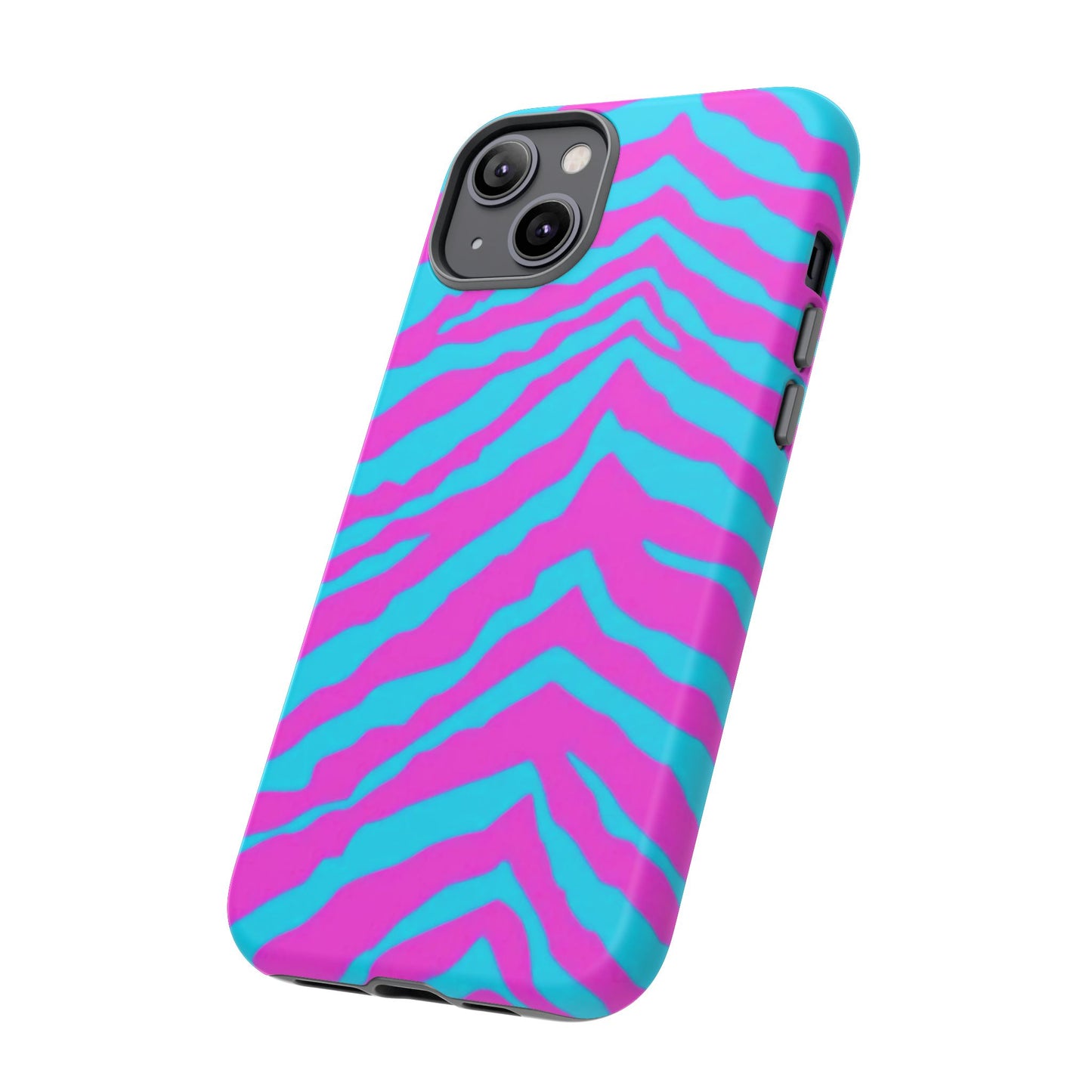 Animal Print Hot Pink And Teal Tough Case for iPhone, Galaxy and Google Pixel