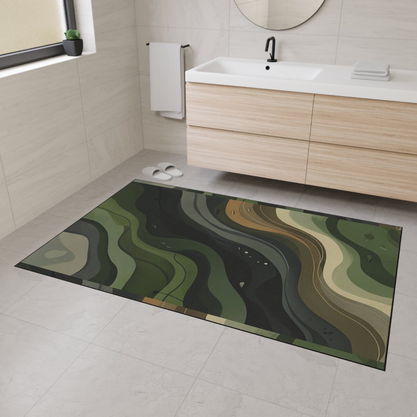 Abstract Golf Course Camo Contour Heavy-Duty Floor Mat