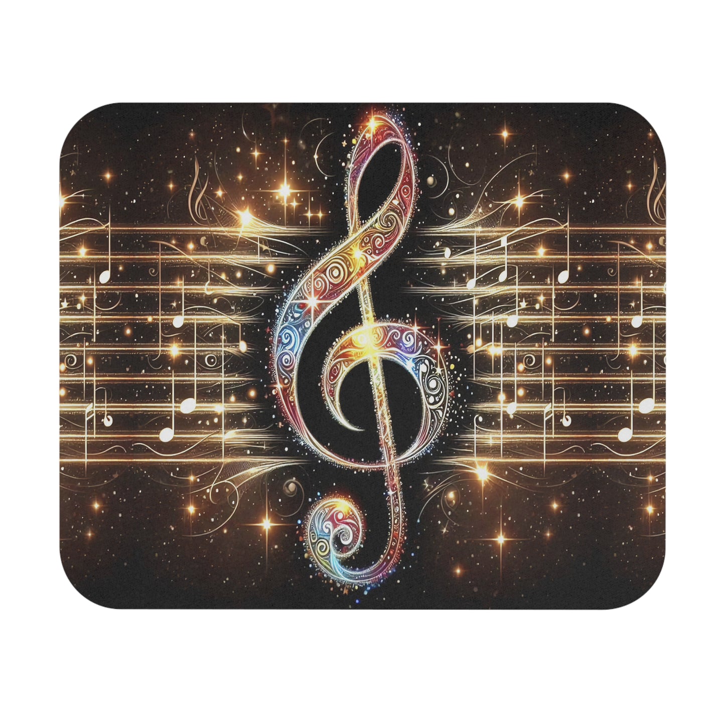 Mouse Pad (Rectangle), Glimmering Musical Note