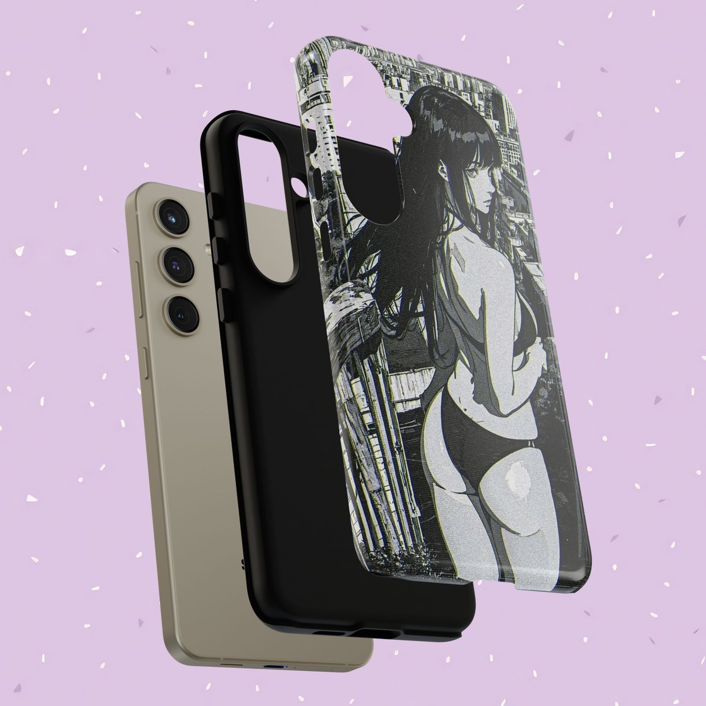 Tough Phone Case, Anime Manga Girl Bikini Design, iPhone, Galaxy, Google Pixel, Hentai Ecchi Art