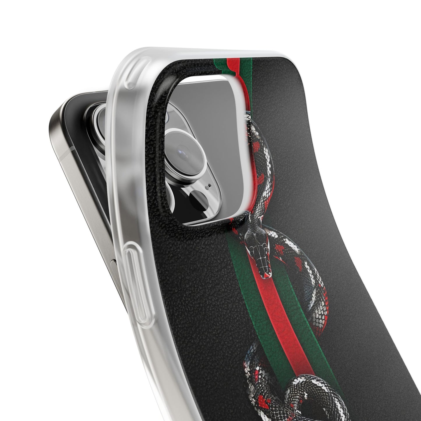 Green and Red Stripes Snake TPU Flexi Cases For iPhones And Samsung Galaxy