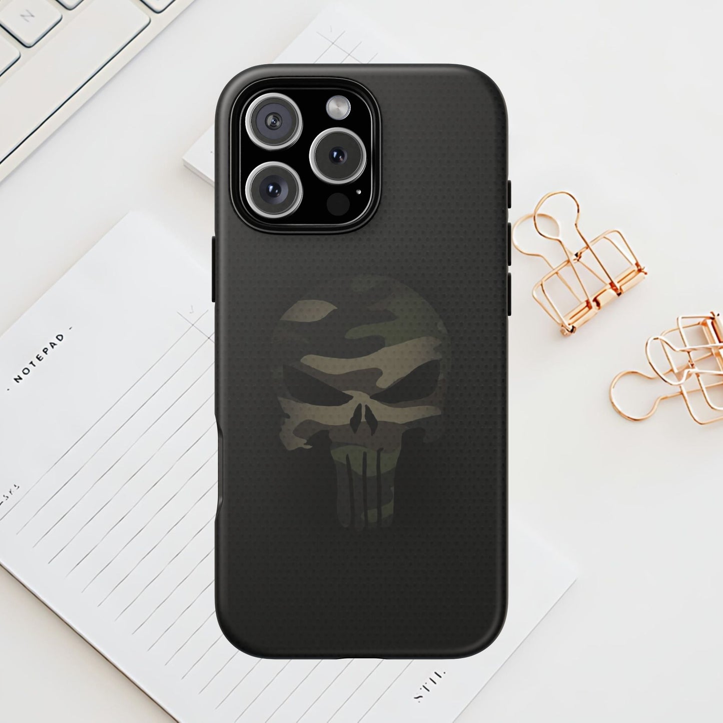 Camo Green Tough Case For iPhone, Samsung Galaxy, Pixel, Punisher Graphic