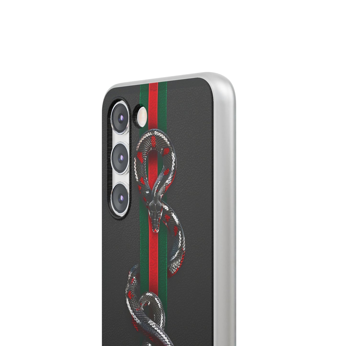 Green and Red Stripes Snake TPU Flexi Cases For iPhones And Samsung Galaxy
