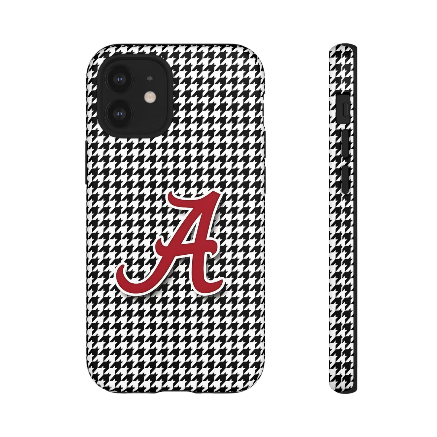 Alabama Houndstooth Phone Case, Tough Cases, College RTR Fan Gear, Initial A