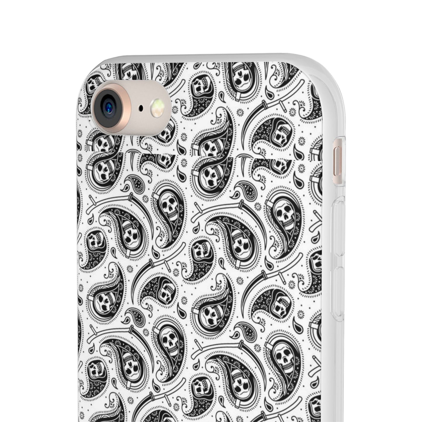 Skull Paisley Pattern Phone Case TPU Soft Flexi Case for iPhones