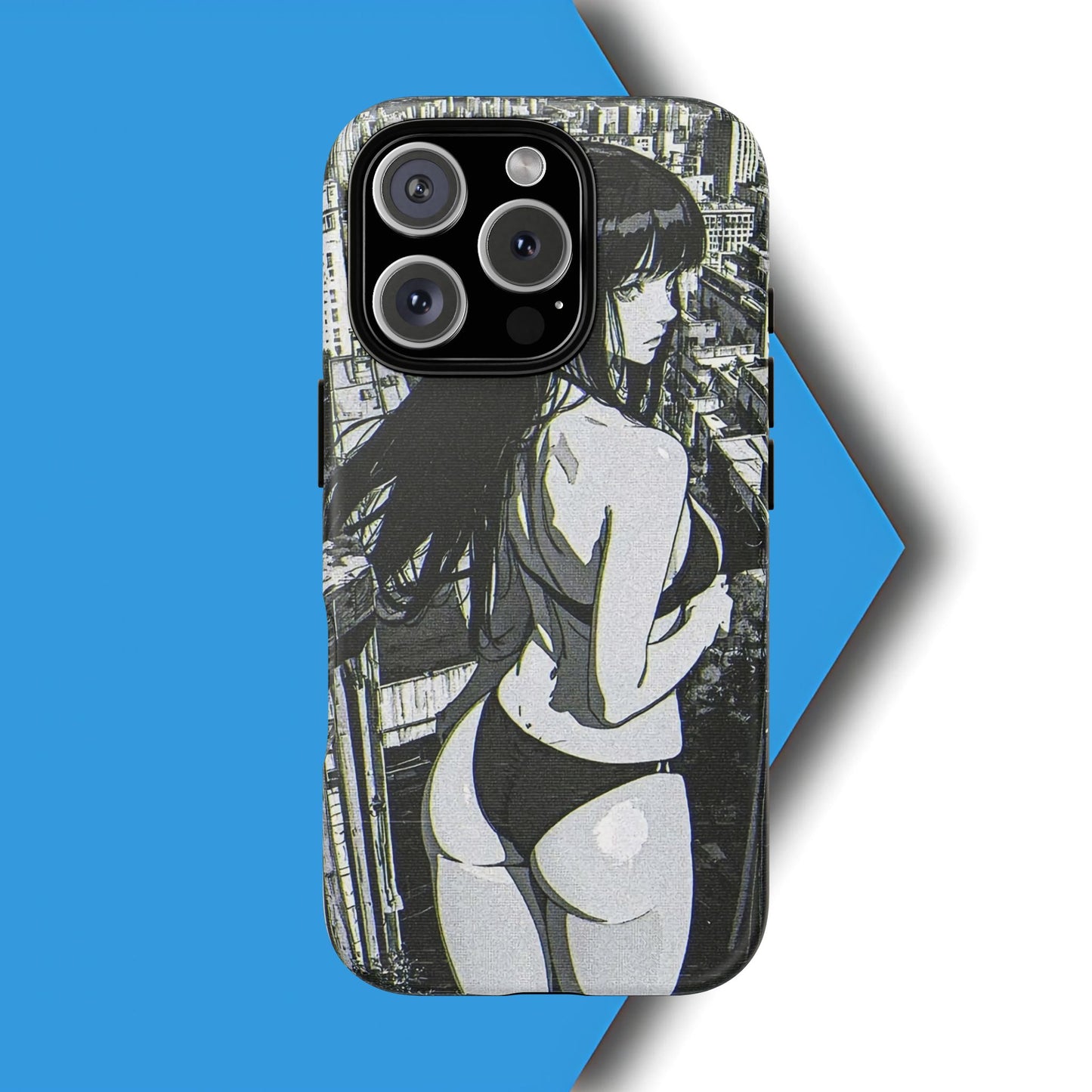 Tough Phone Case, Anime Manga Girl Bikini Design, iPhone, Galaxy, Google Pixel, Hentai Ecchi Art