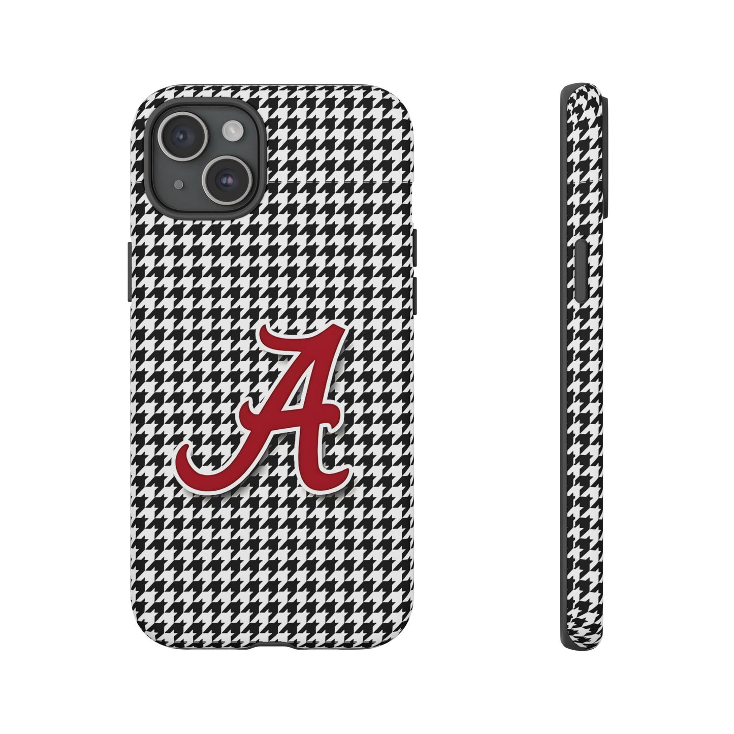 Alabama Houndstooth Phone Case, Tough Cases, College RTR Fan Gear, Initial A