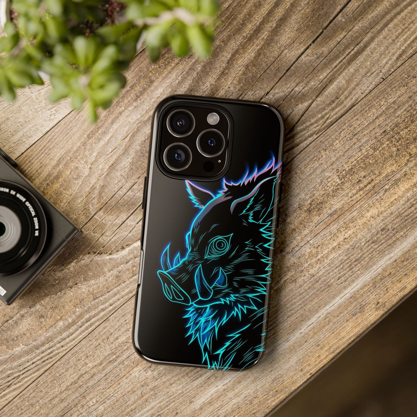 Tough Cases For iPhone, Galaxy, Anime Hashibira Beast Slayer Neon Design