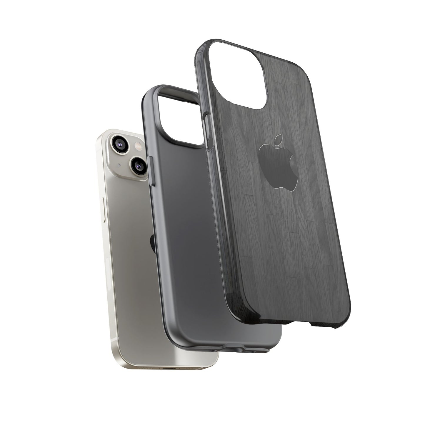 Tough Cases For iPhones, Gray Wood Color Rugged Phone Case