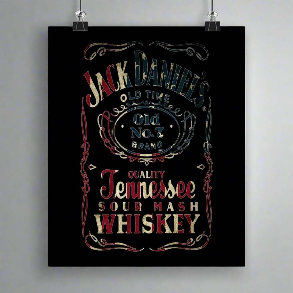 Jack Daniels Stars And Stripes Tennessee Whiskey Matte Vertical Posters Bar Decor