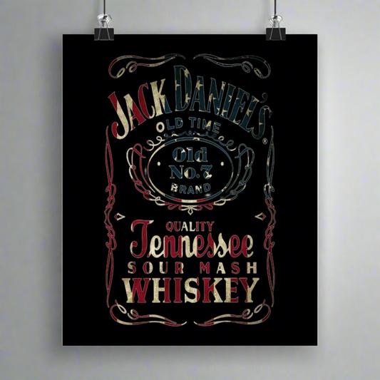 Jack Daniels Stars And Stripes Tennessee Whiskey Matte Vertical Posters Bar Decor